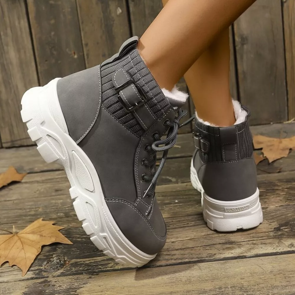 Plush Lining Lace Up Boots, image 2