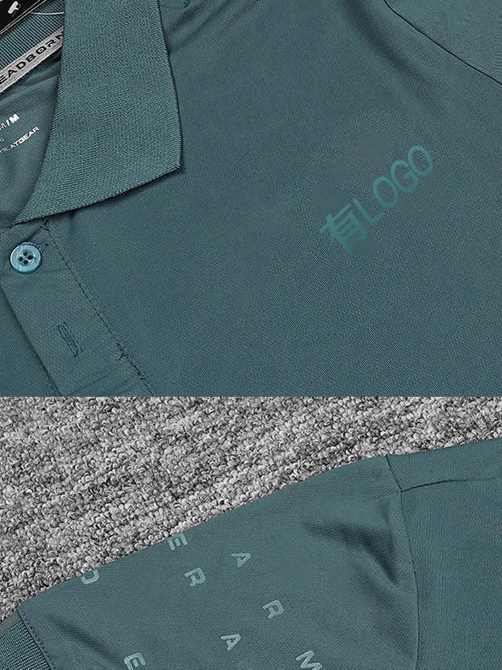 Men's Plus Size Short Sleeve Button Detail Polo, image 5