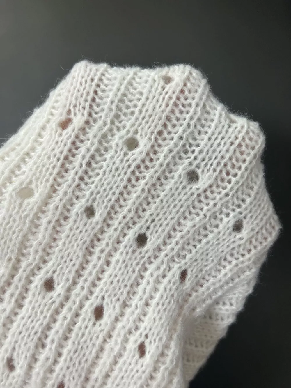 Mock Neck Eyelet Knit Top, image 4