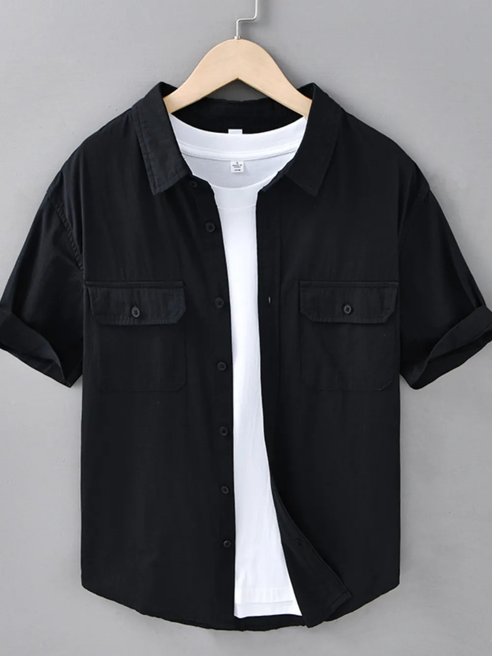 Men's Plus Size Button Up Short Sleeve Shirt
