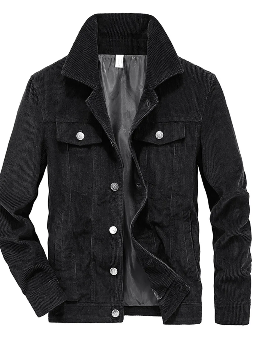 Men's Plus Size Classic Corduroy Button-Down Jacket