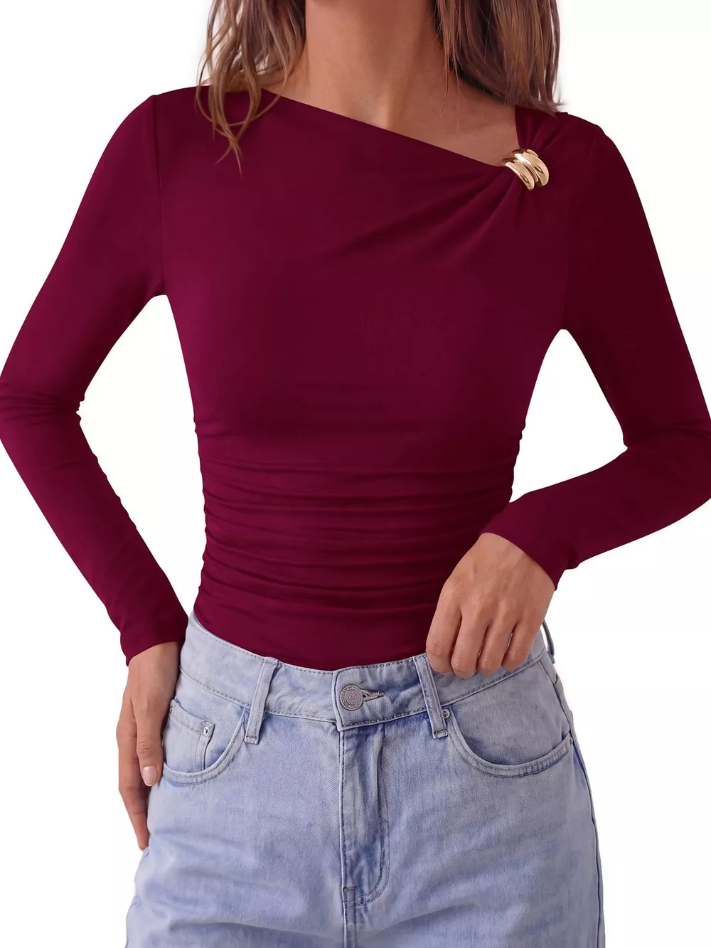 Metal Detail Long Sleeve T-Shirt, image 12