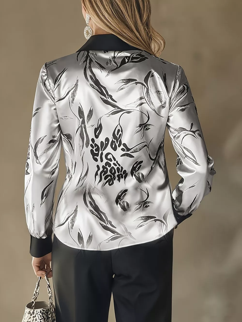 Leopard Button Up Long Sleeve Shirt, image 4