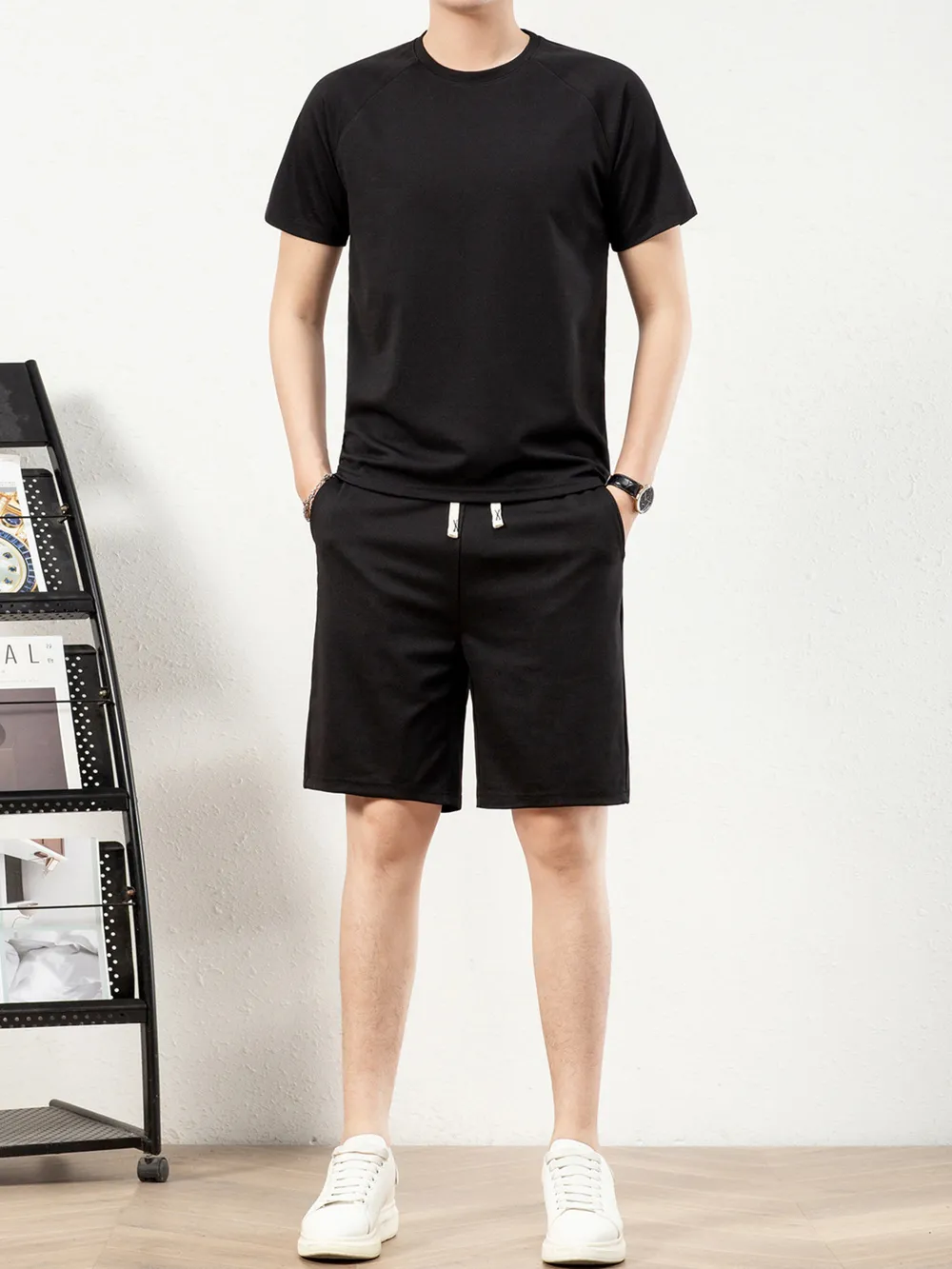 Men's Plus Size Short Sleeve Top and Shorts Set, image 8