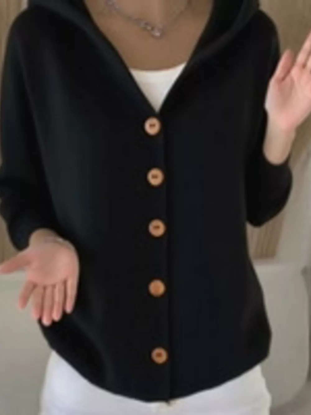 Full Size Hooded Button-Down Knit Cardigan Plus Size, image 20