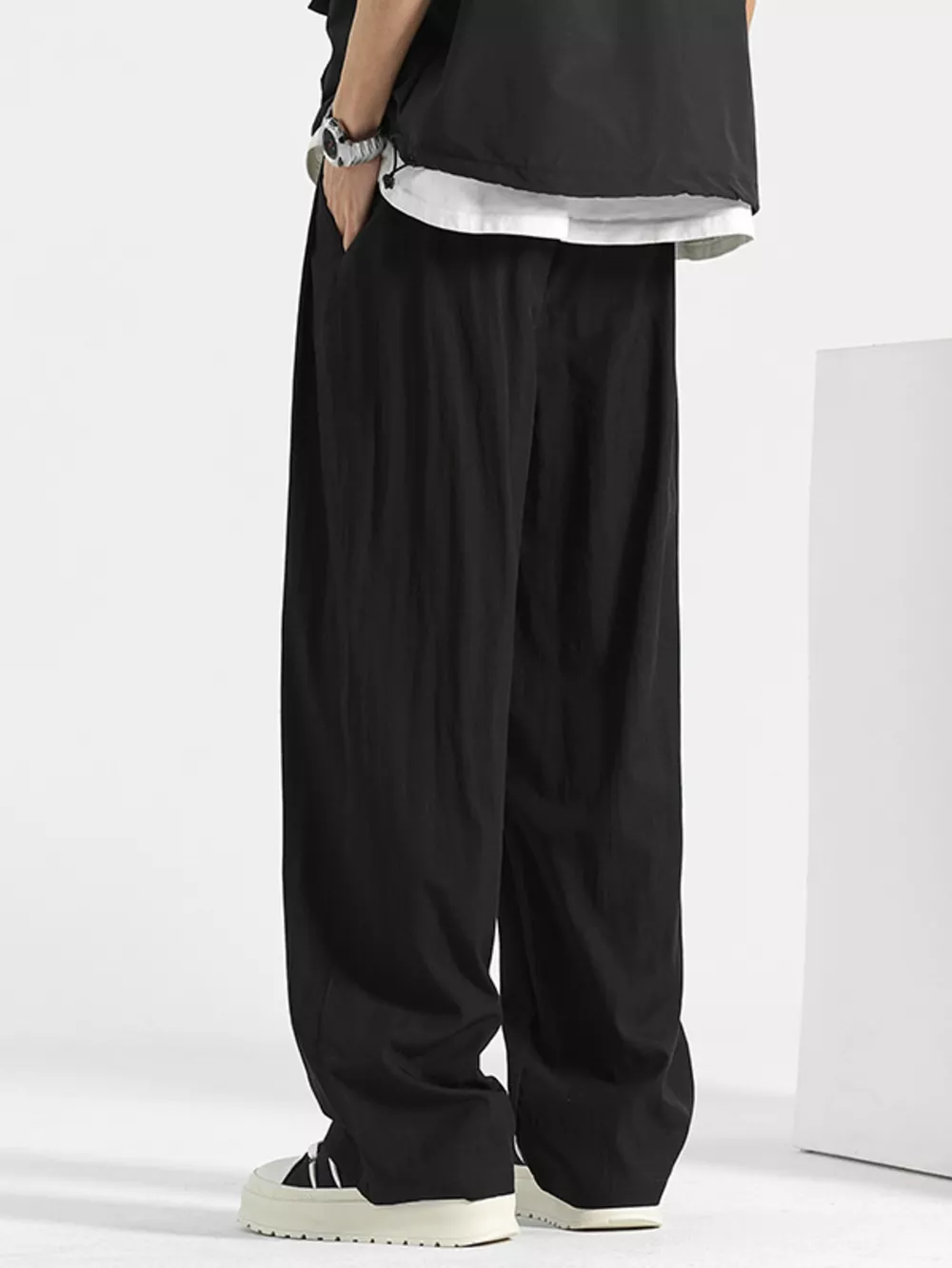 Men's Plus Size Loose Fit Drawstring Casual Pants, image 4