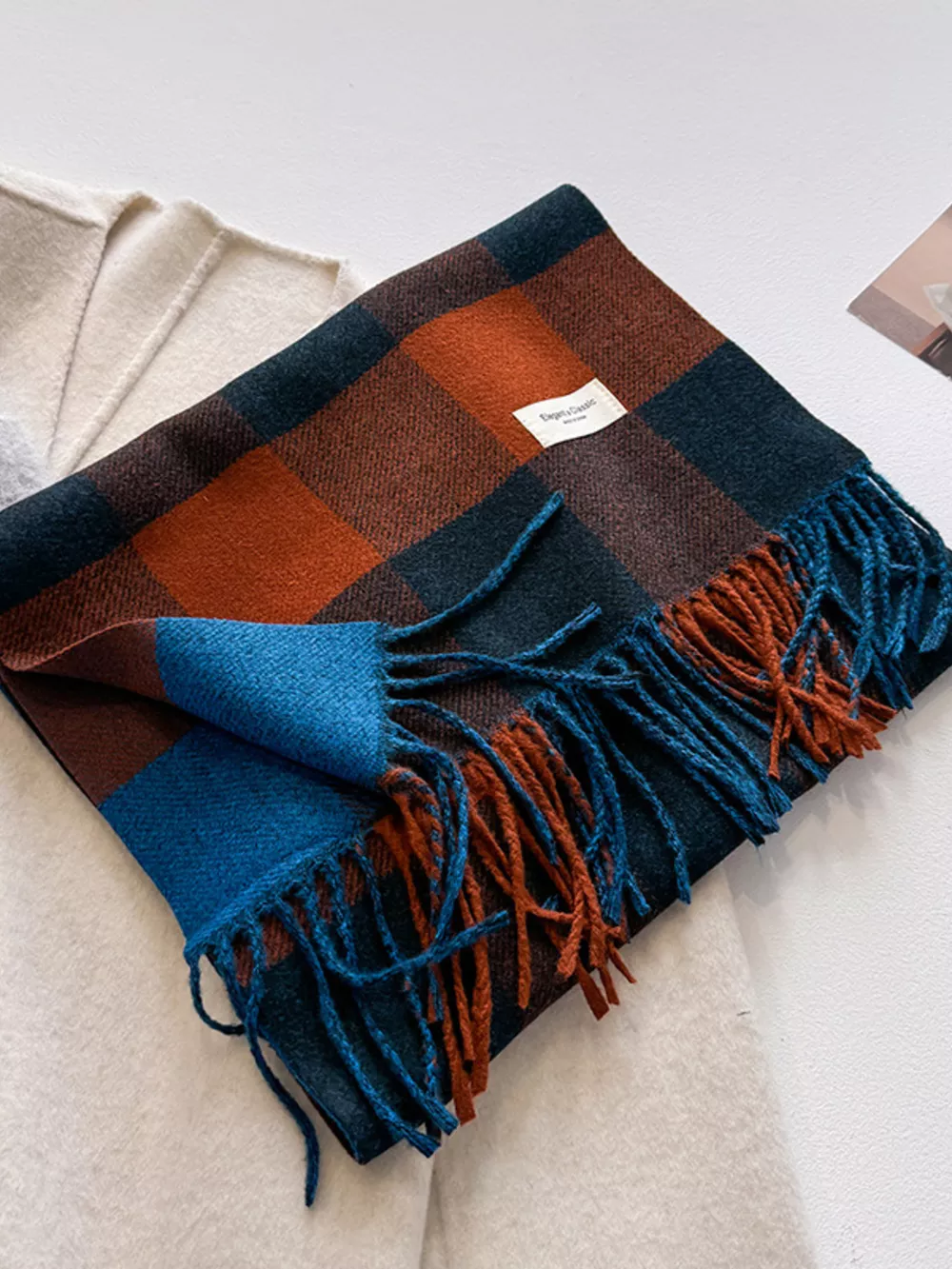 Plaid Fringe Scarf, image 11
