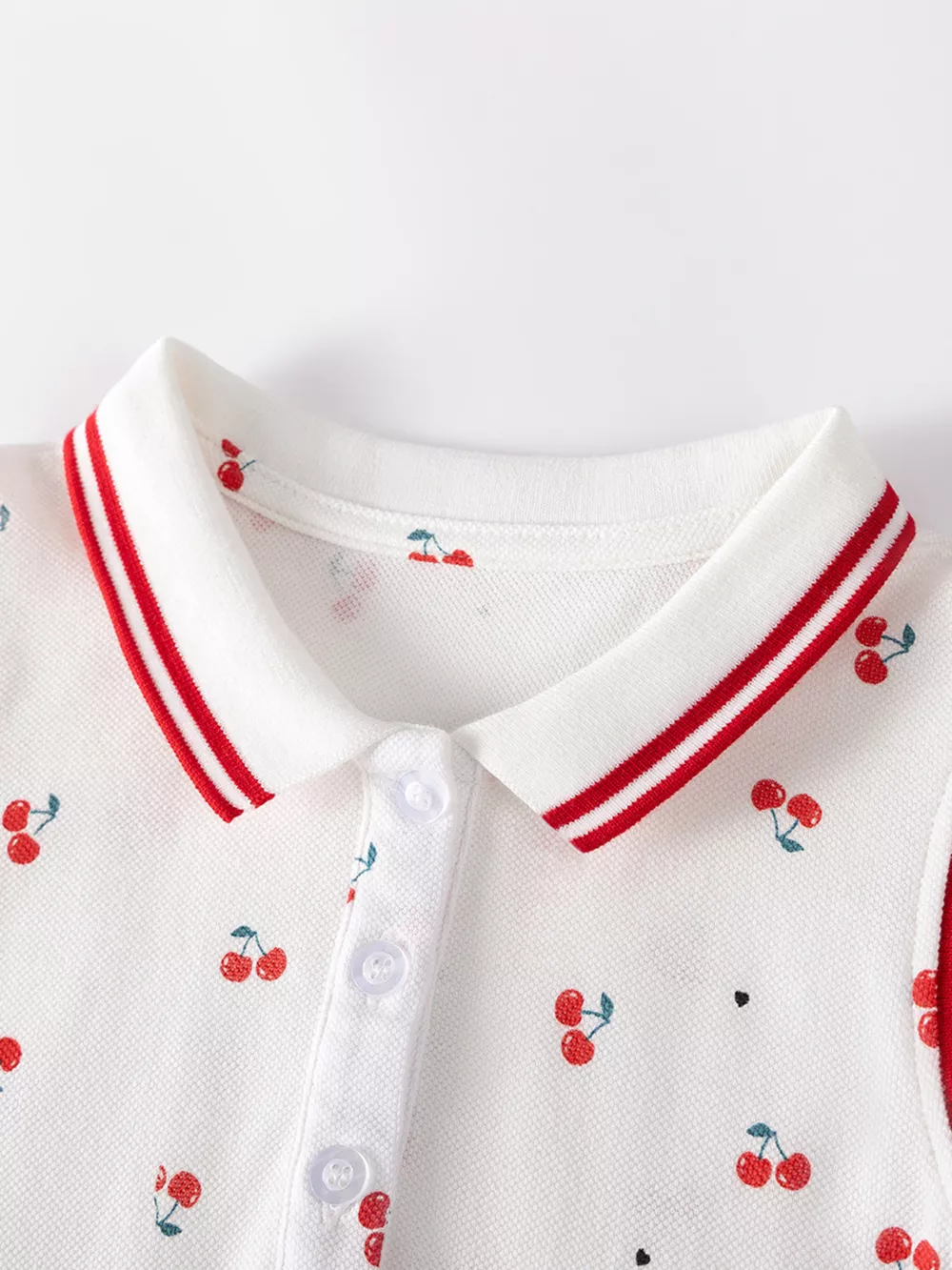Children's Cherry Print Sleeveless Polo Dress, image 2