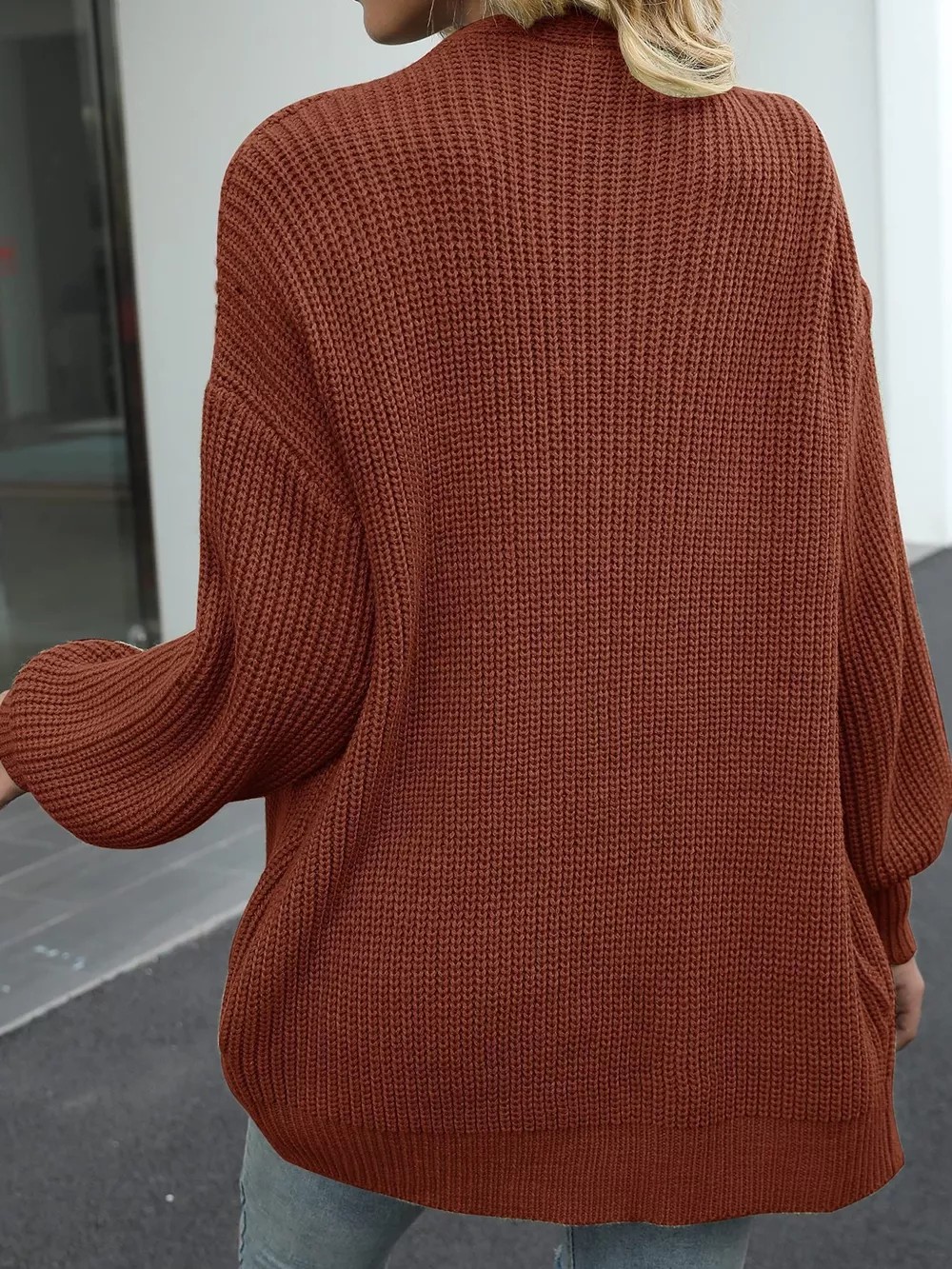 Chunky Knit Open Front Cardigan, image 5