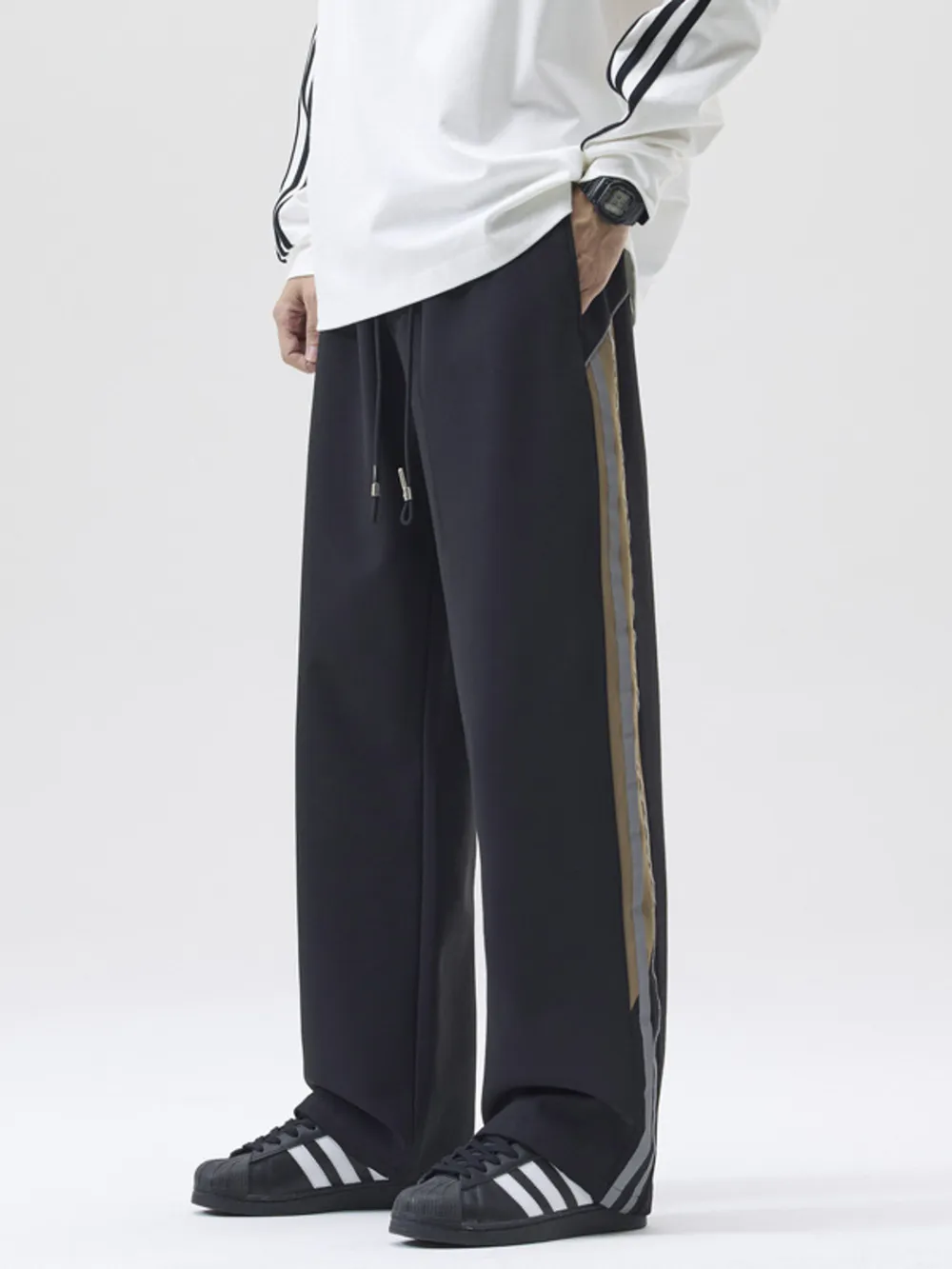 Men's Full Size Drawstring Wide Leg Pants Plus Size, image 2