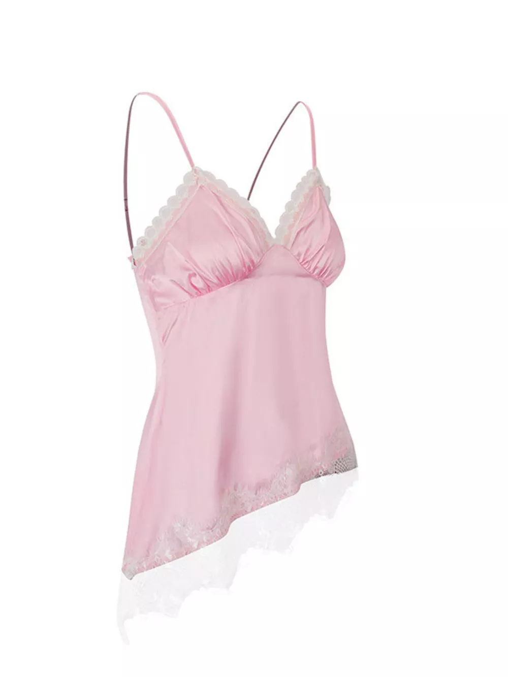 Lace Trimmed Satin Cami, image 2