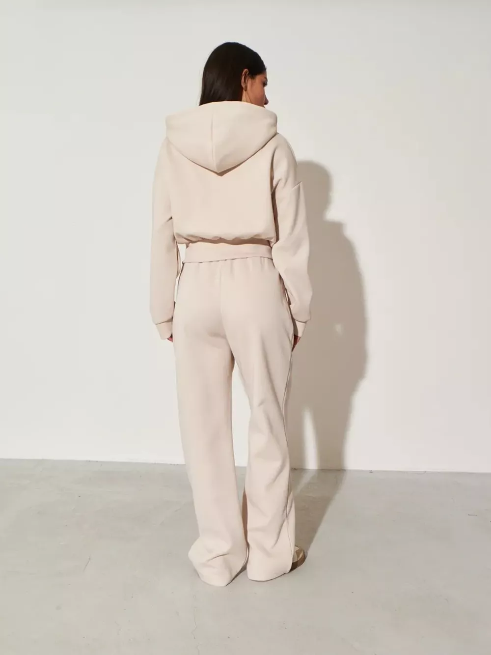 Zip-Up Hoodie and Wide-Leg Sweatpants Set, image 8