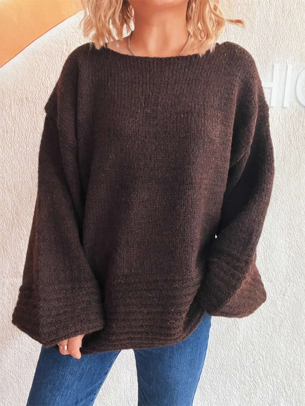 Relaxed Fit Round Neck Sweater, image 11