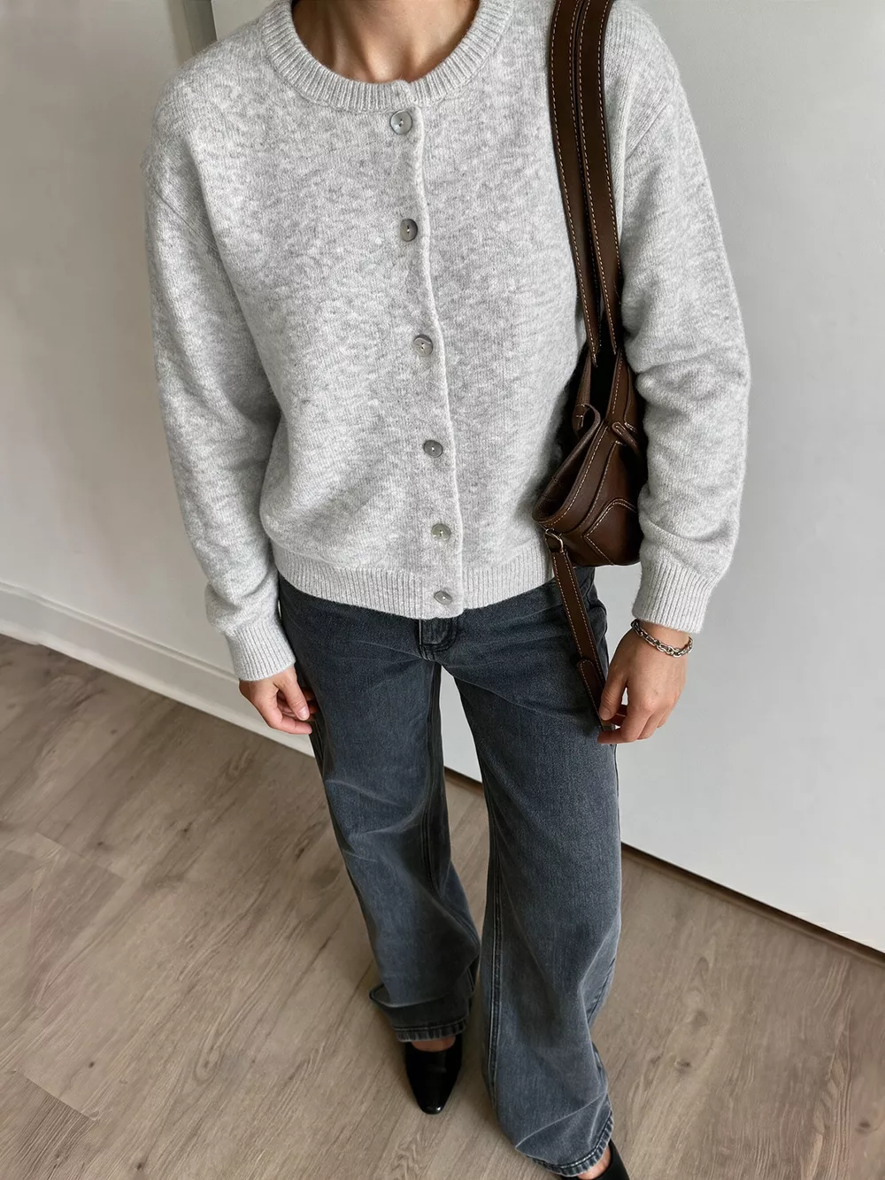 Crew Neck Button-Down Cardigan, image 5