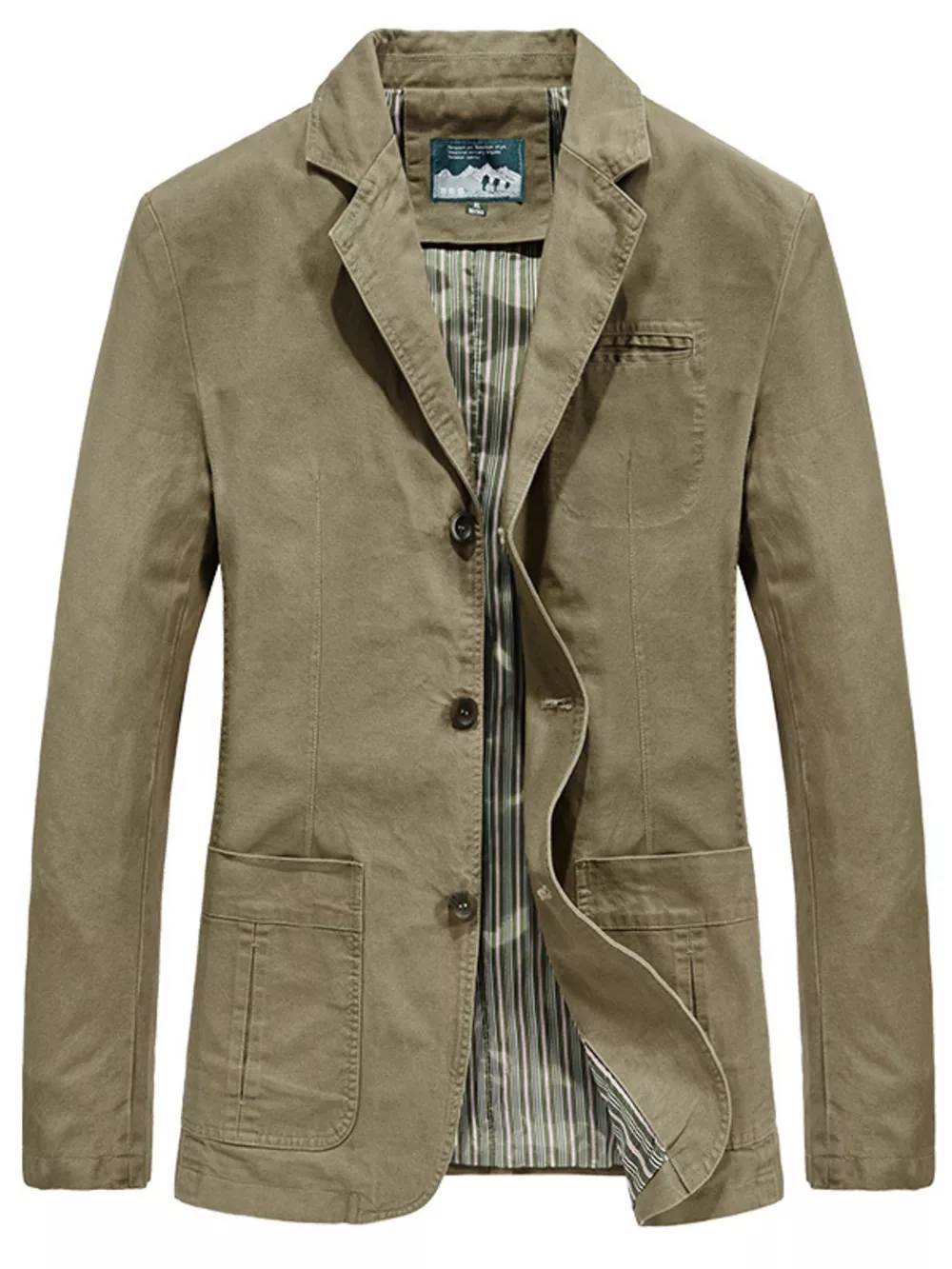 Men's Plus Size Lapel Collar Button Up Blazer, image 2