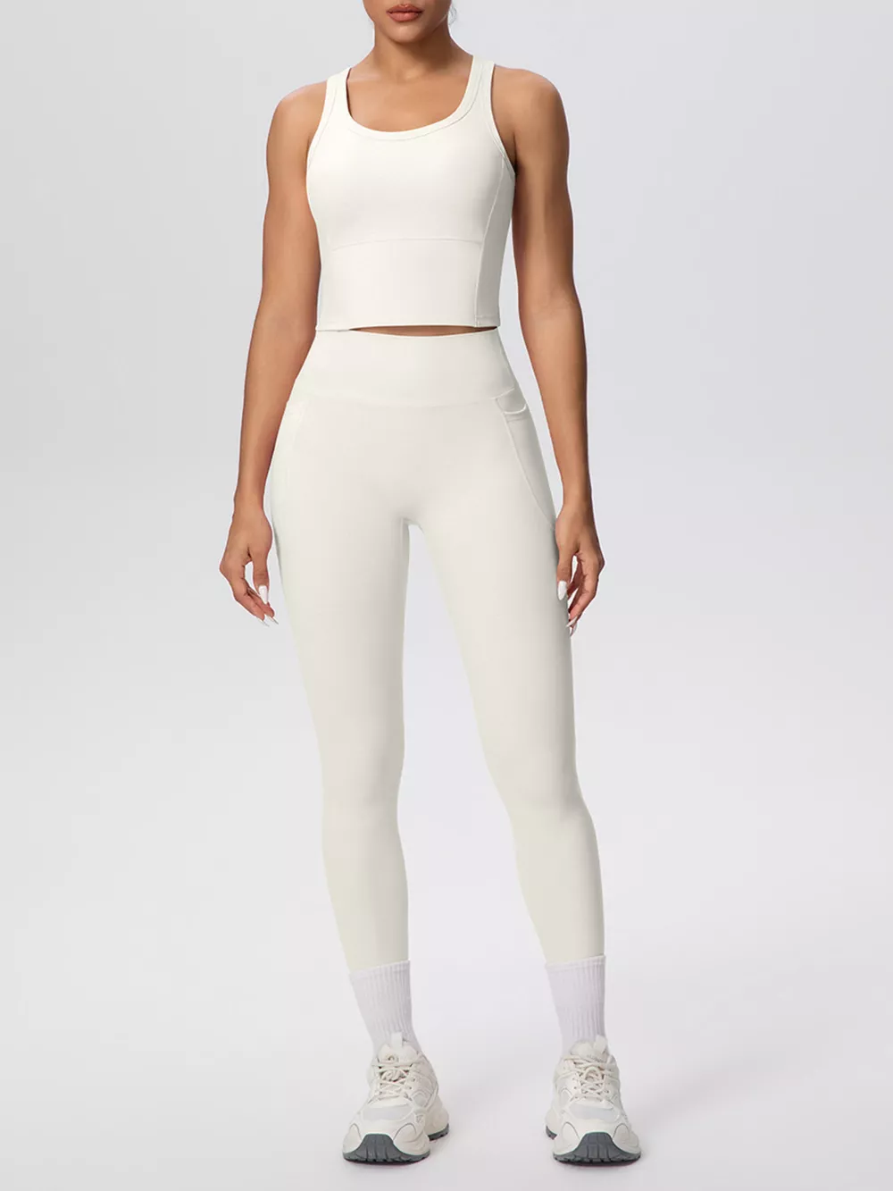 Scoop Neck Tank and High-Waisted Leggings Active Set, image 21