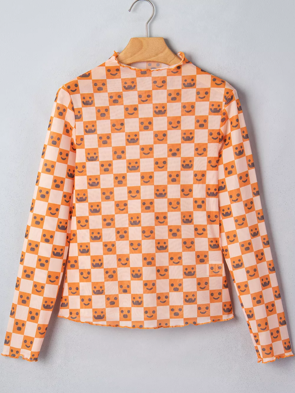Abstract Halloween Pattern Long Sleeve Mock Neck Blouse, image 6