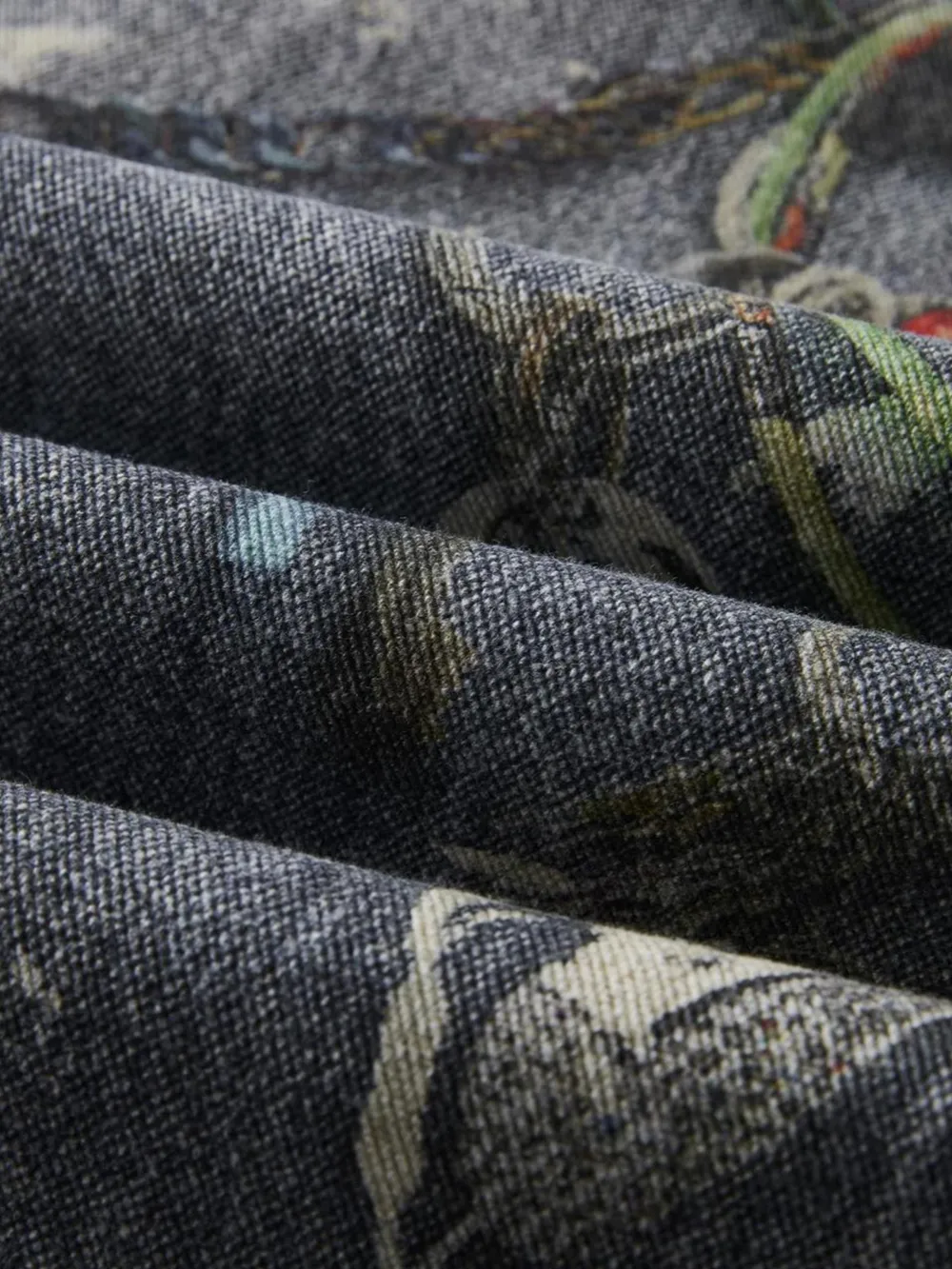 Men's Distressed Printed Wide Leg Jeans, image 5