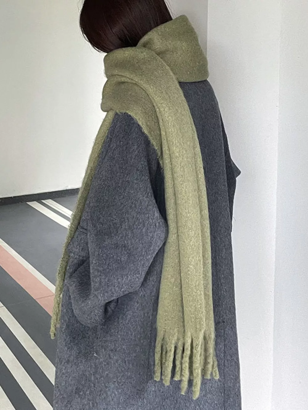 Solid Color Fringe Scarf, image 10