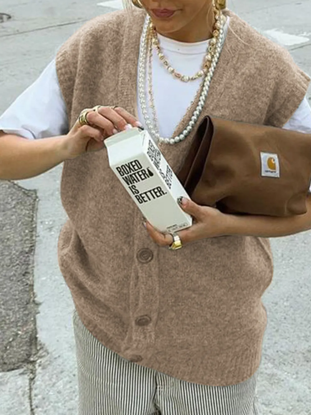Button-Front Sweater Vest, image 4