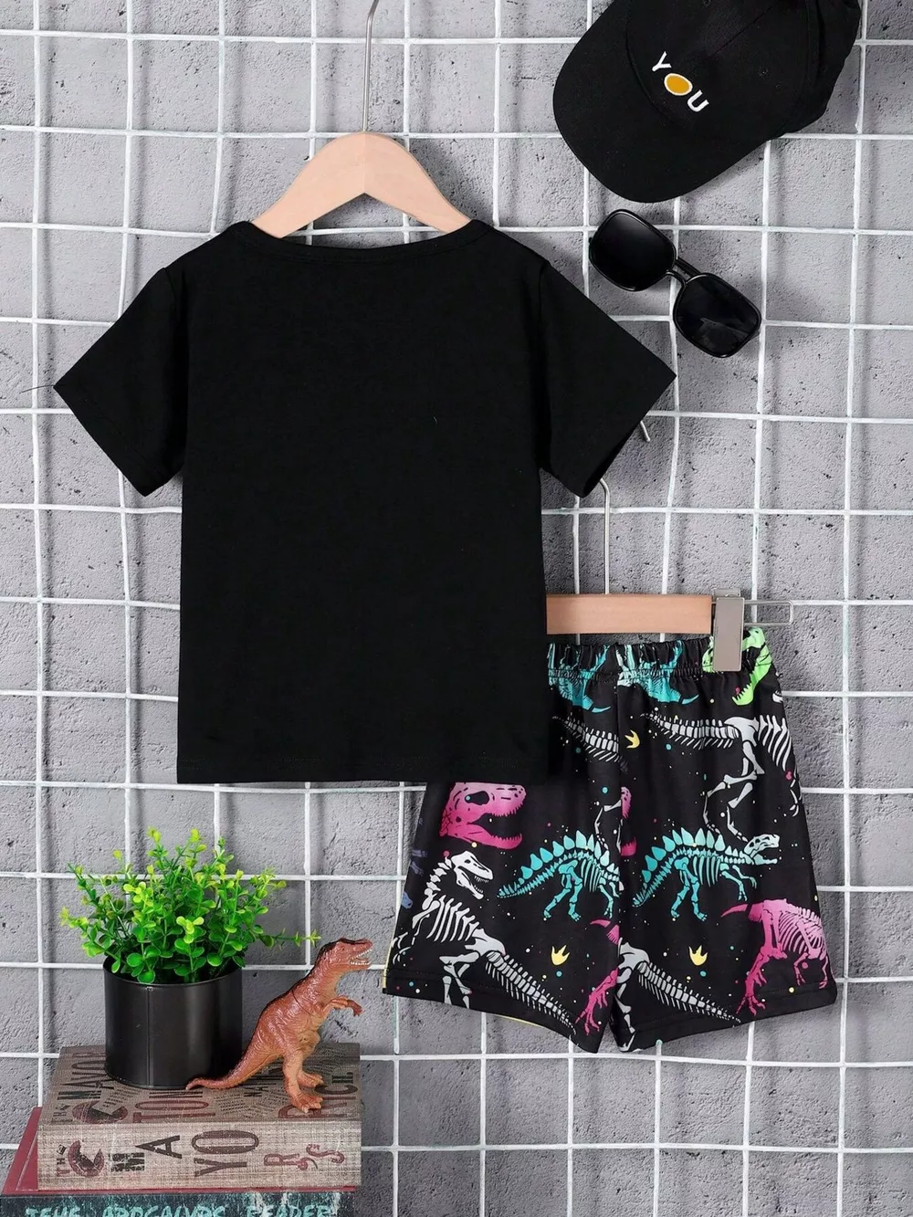 Children's Mommy's Little Boy Dinosaur Print Casual Set, image 2