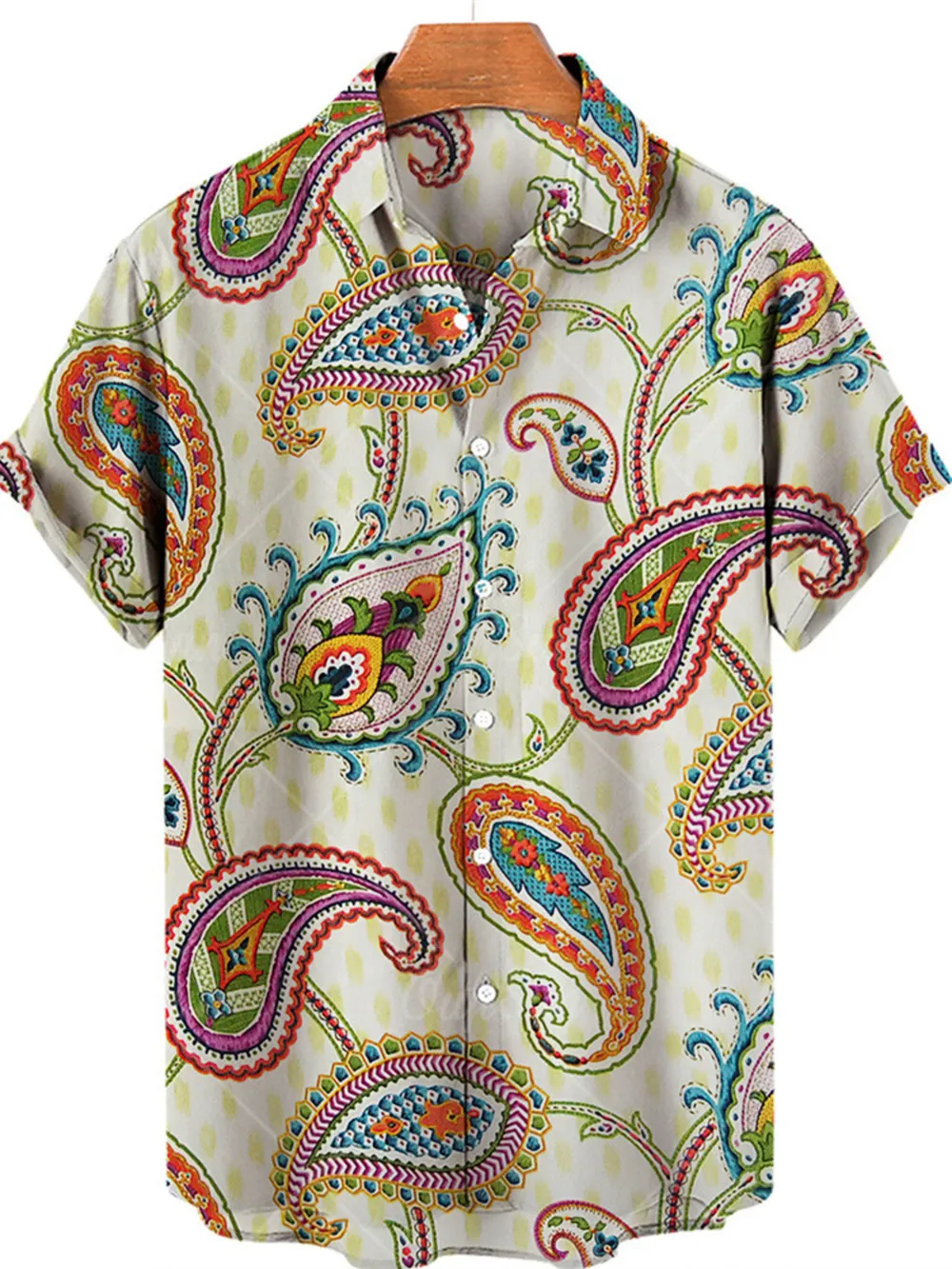 Men's Full Size Printed Button Up Short Sleeve Shirt Plus Size, image 2