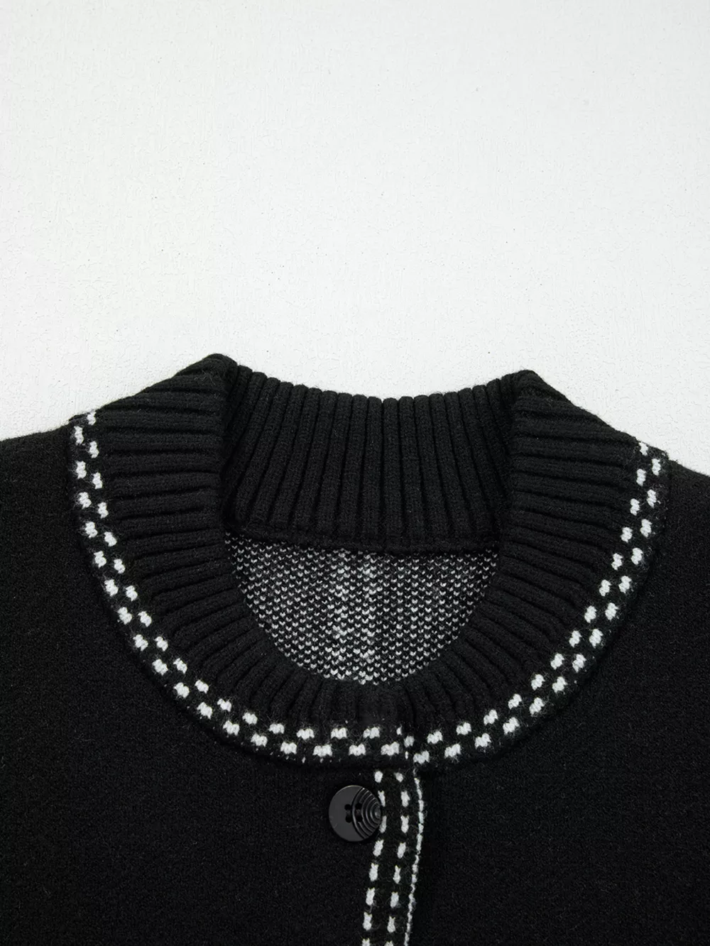 Contrast Trim Button up Sweater Cardigan, image 4