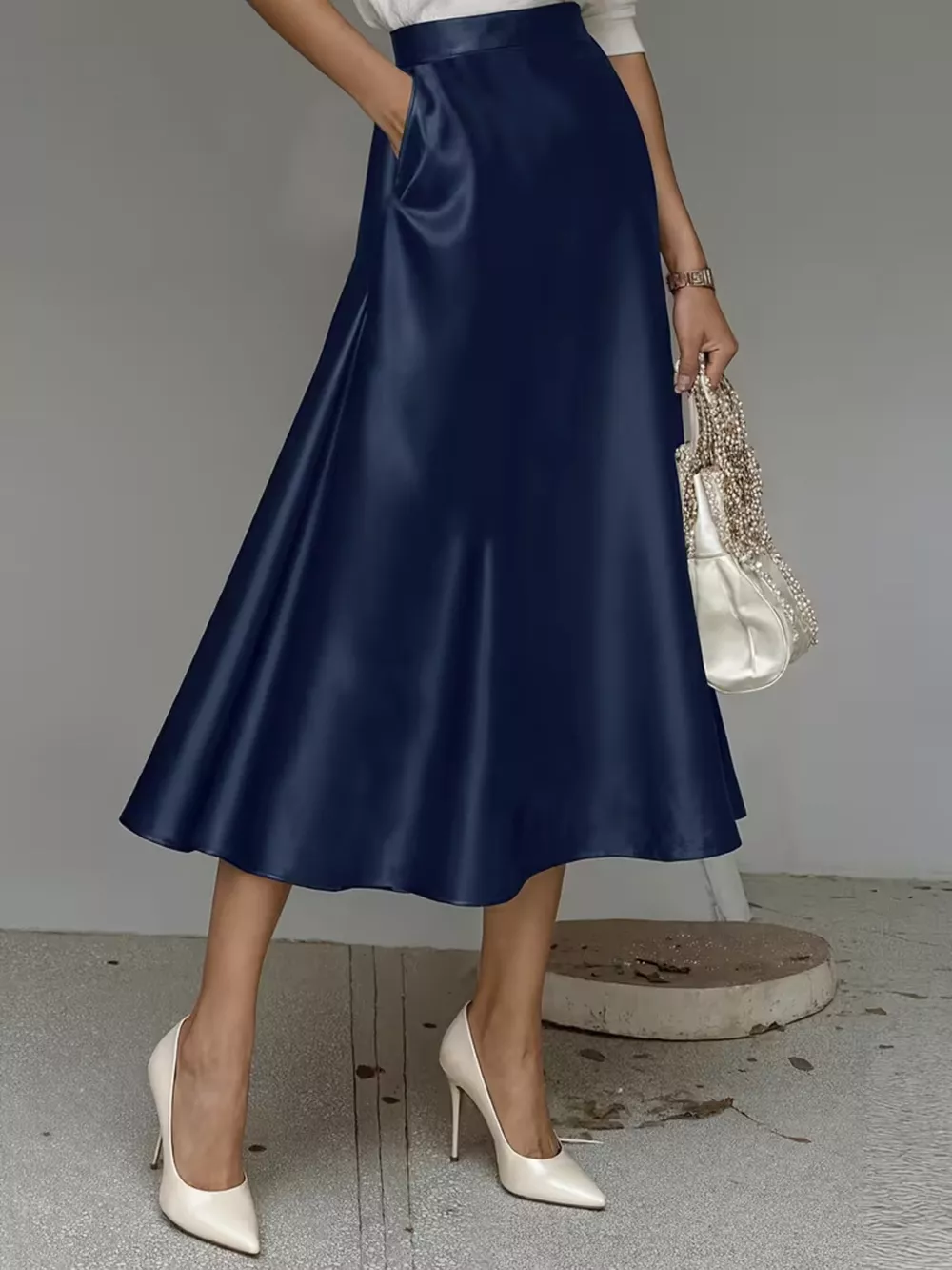 Satin Midi Skirt, image 15