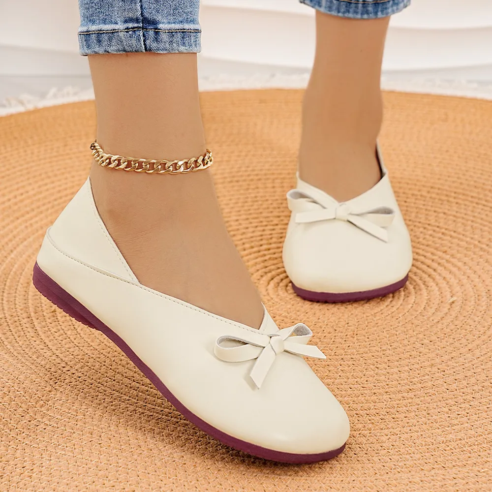 Bow Round Toe Flats Slip-Ons, image 10