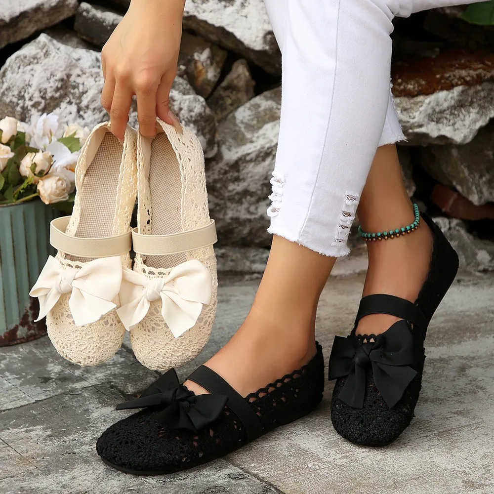 Bow Round Toe Flat Slip-Ons, image 2