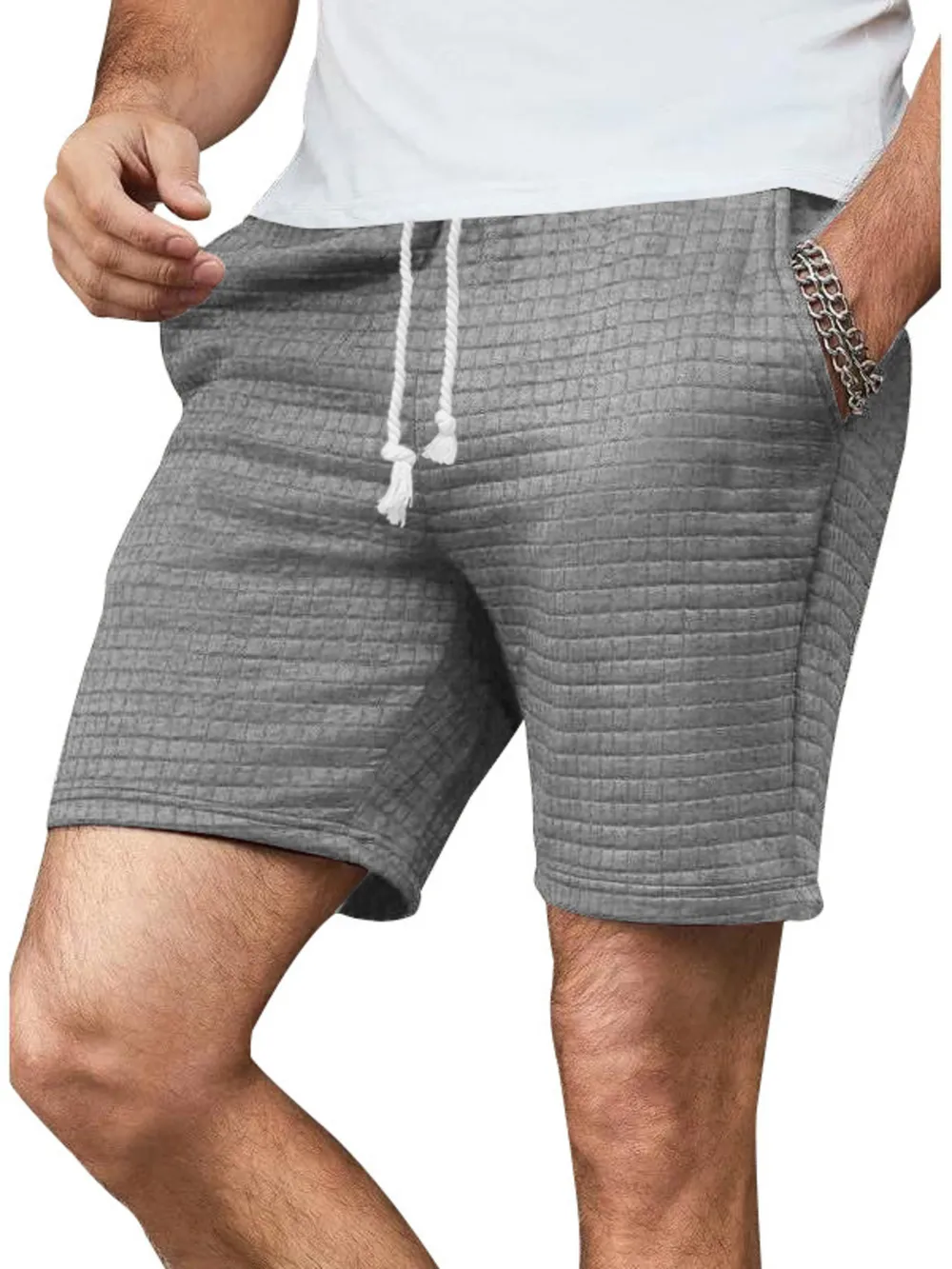 Men's Full Size Drawstring Shorts with Side Pockets Plus Size, image 3