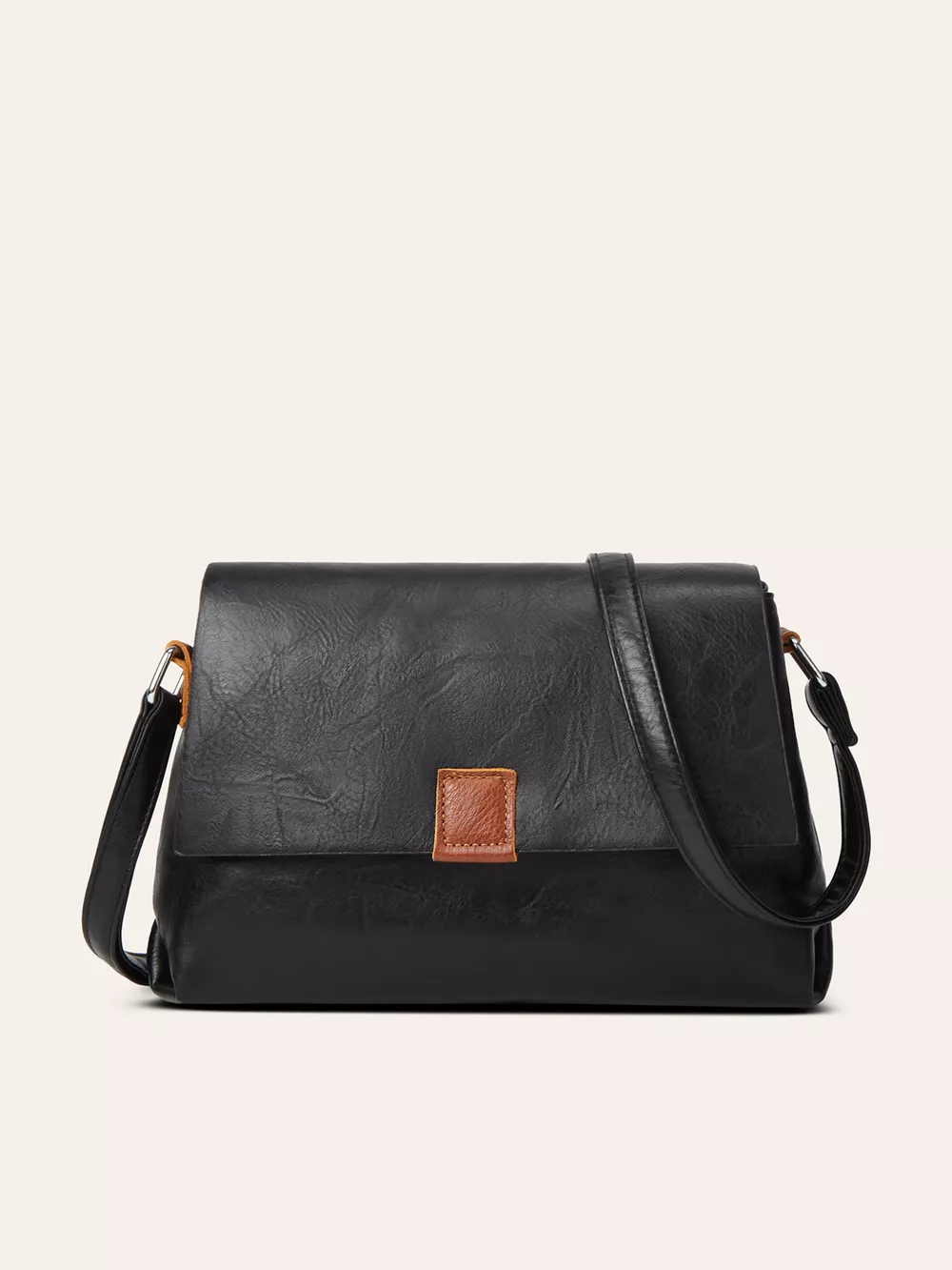 Vintage PU Leather Flap Crossbody Bag