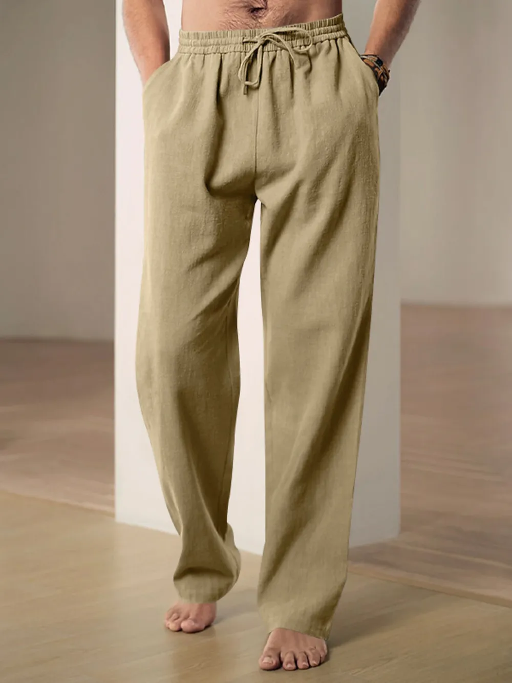 Men's Plus Size Drawstring Loose Fit Pants, image 6