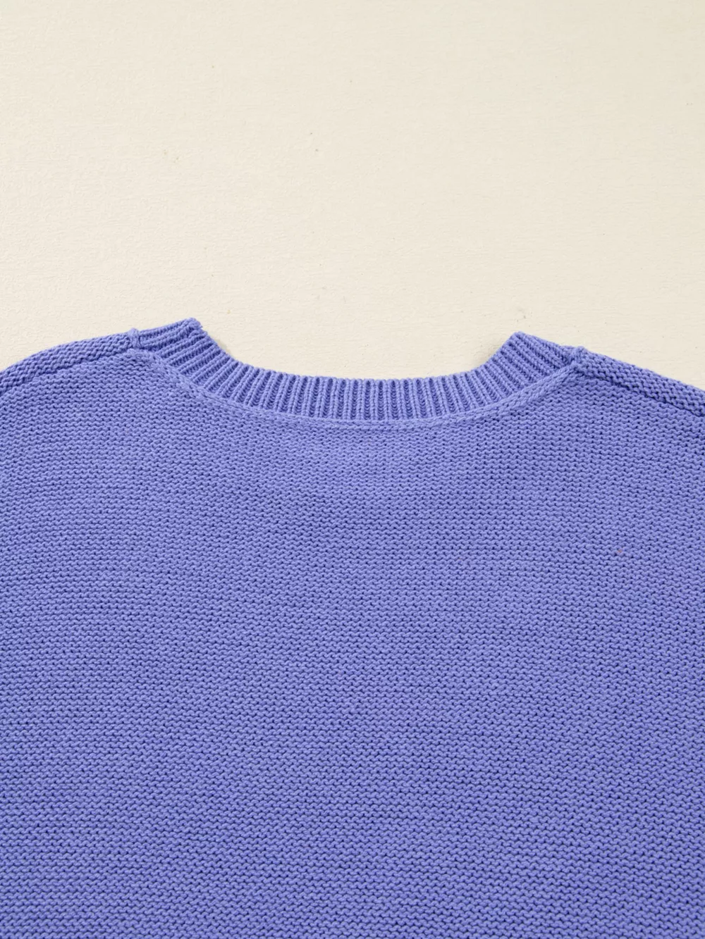 Plus Size Striped Trim Drop Shoulder Knit Loose Sweater, image 2