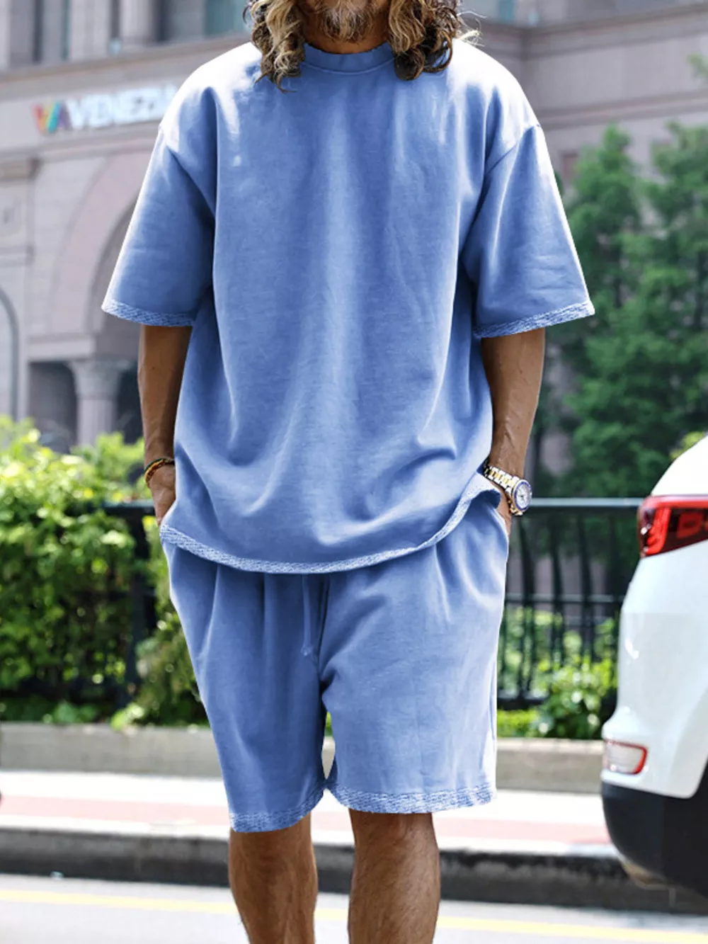 Men's Full Size Relaxed Fit T-Shirt & Shorts Set Plus Size, image 11