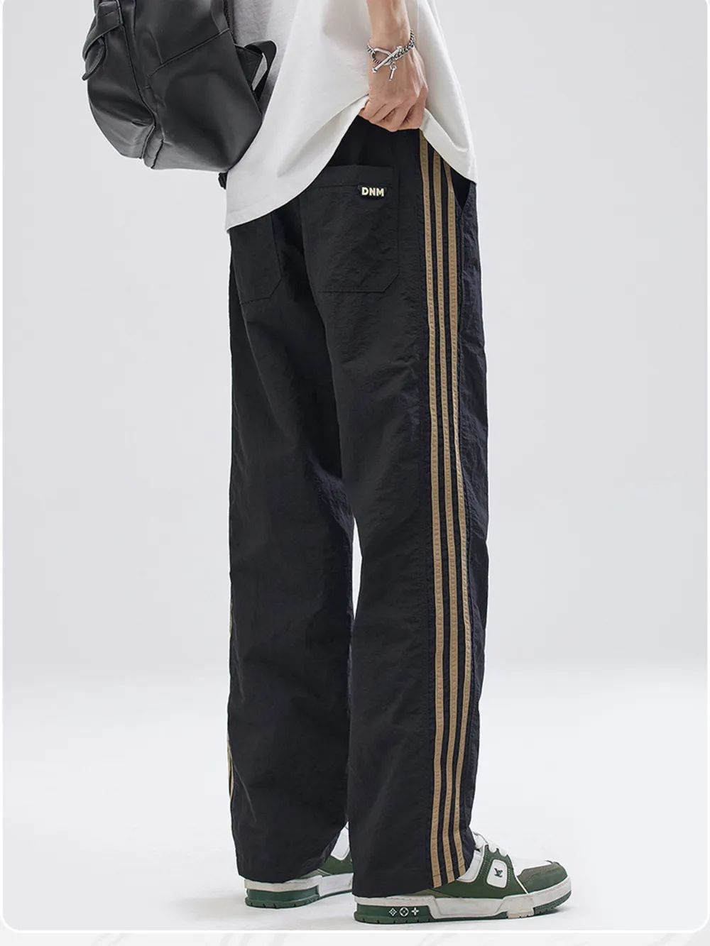 Men's Full Size Drawstring Wide Leg Pants with Side Striped Plus Size, image 6