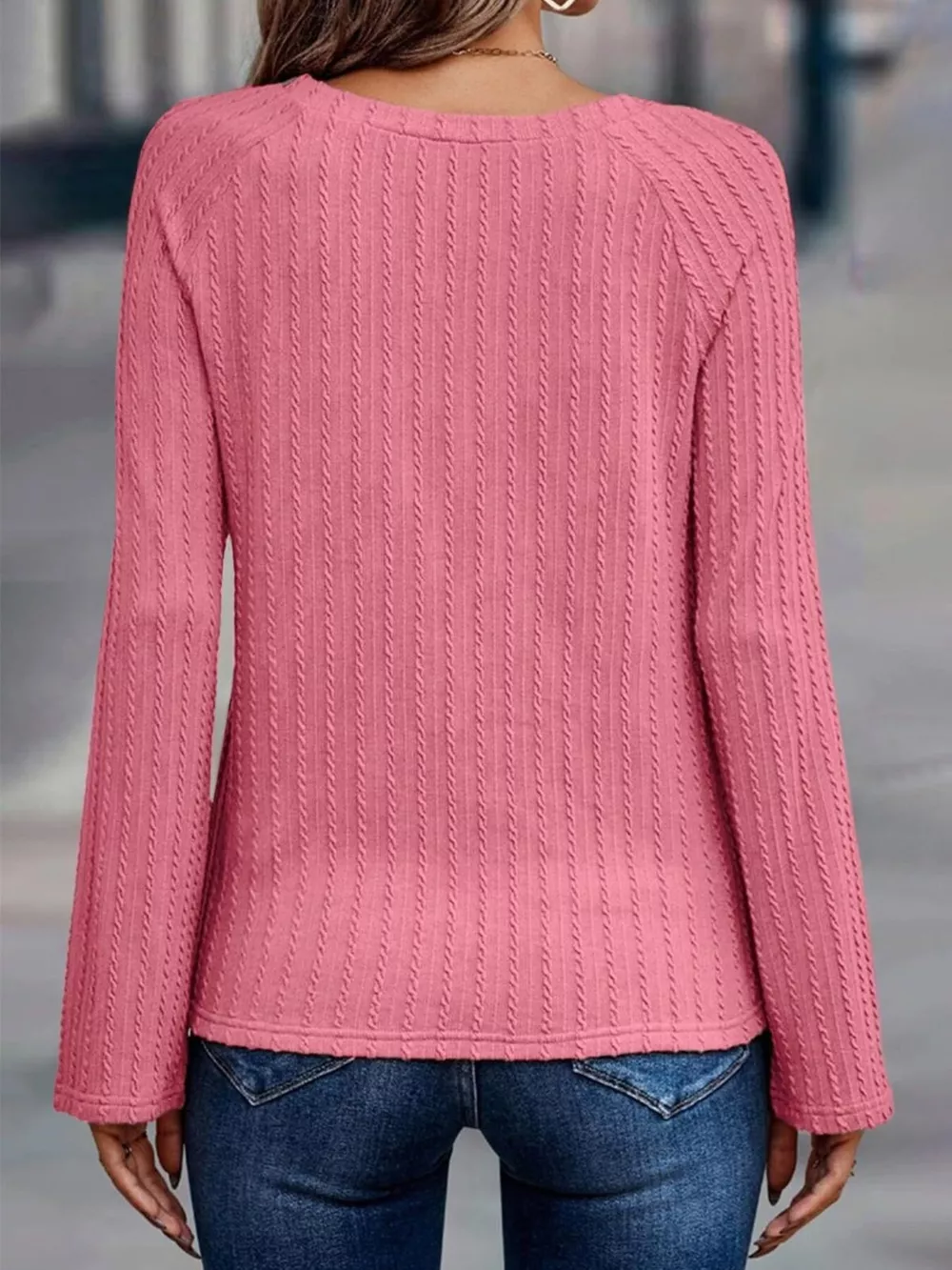 Textured Knit Long Sleeve T-Shirt, image 7