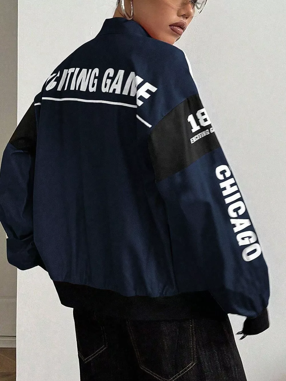 Letter Print Zip Up Jacket, image 13