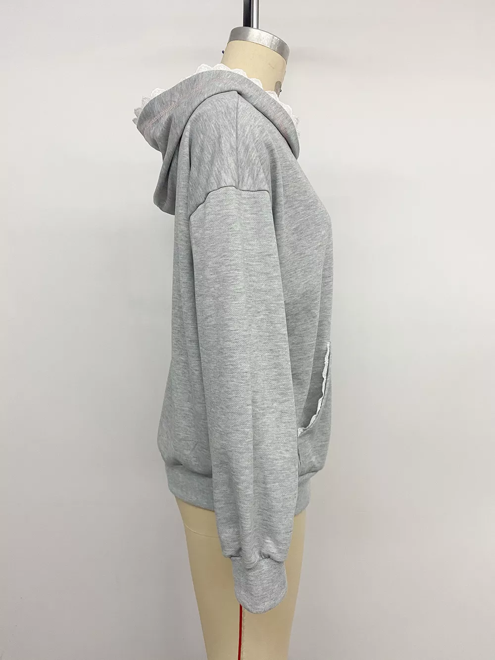 Bow Embroidered Long Sleeve Hoodie, image 12