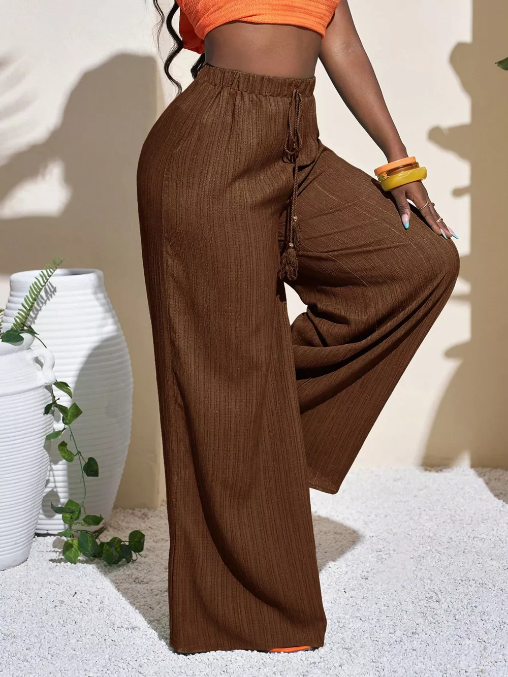 Wide-Leg Pants with Drawstring, image 10