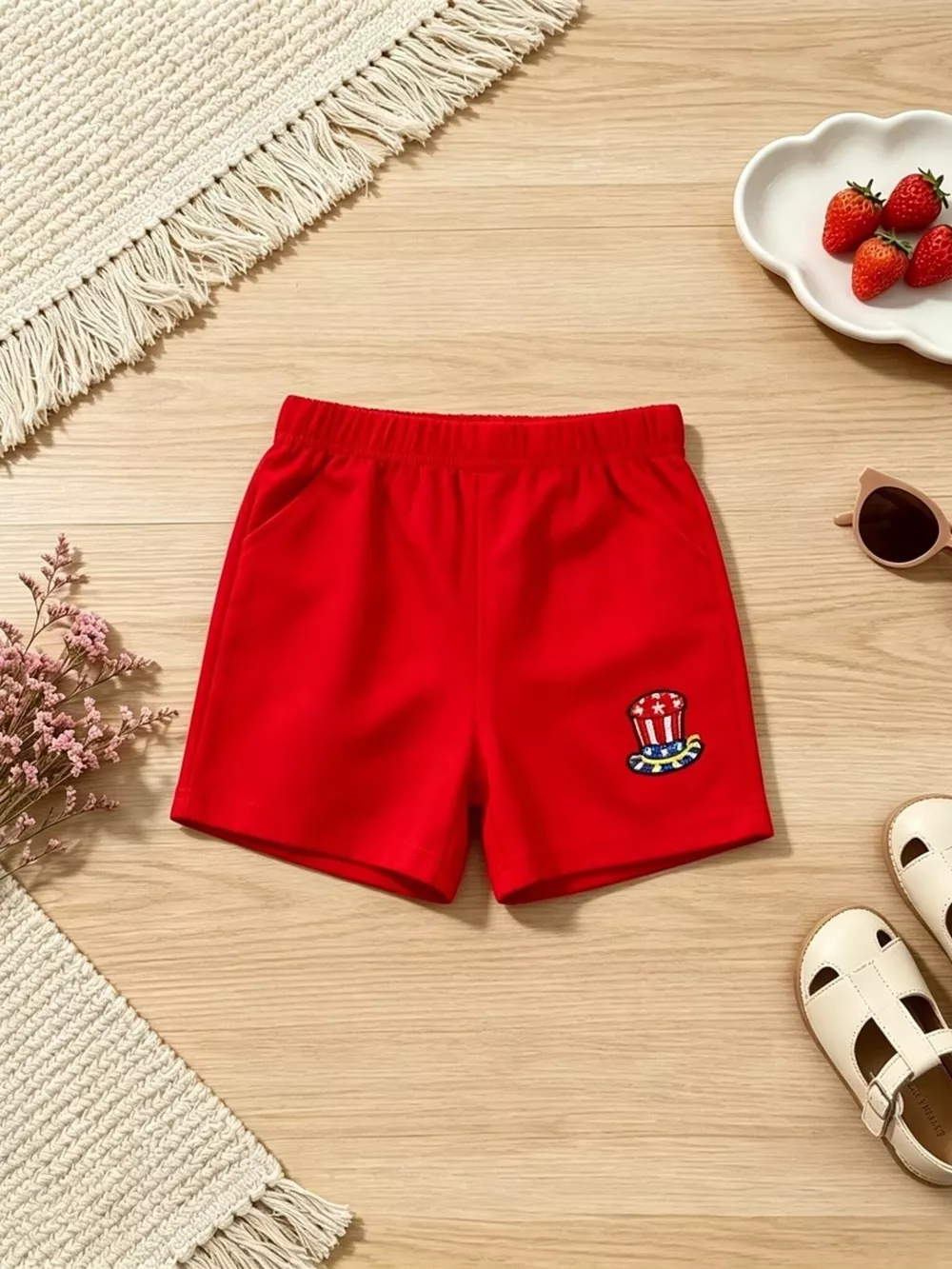 Children's Patriotic Striped Polo & Shorts Set, image 5
