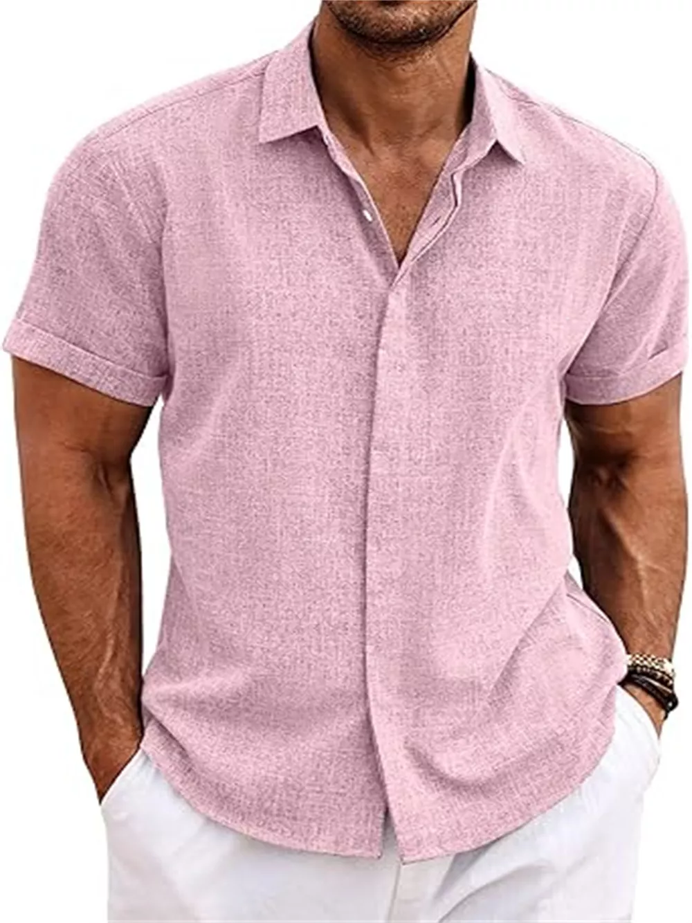 Men's Full Size Casual Short Sleeve Button-Down Shirt Plus Size, image 9