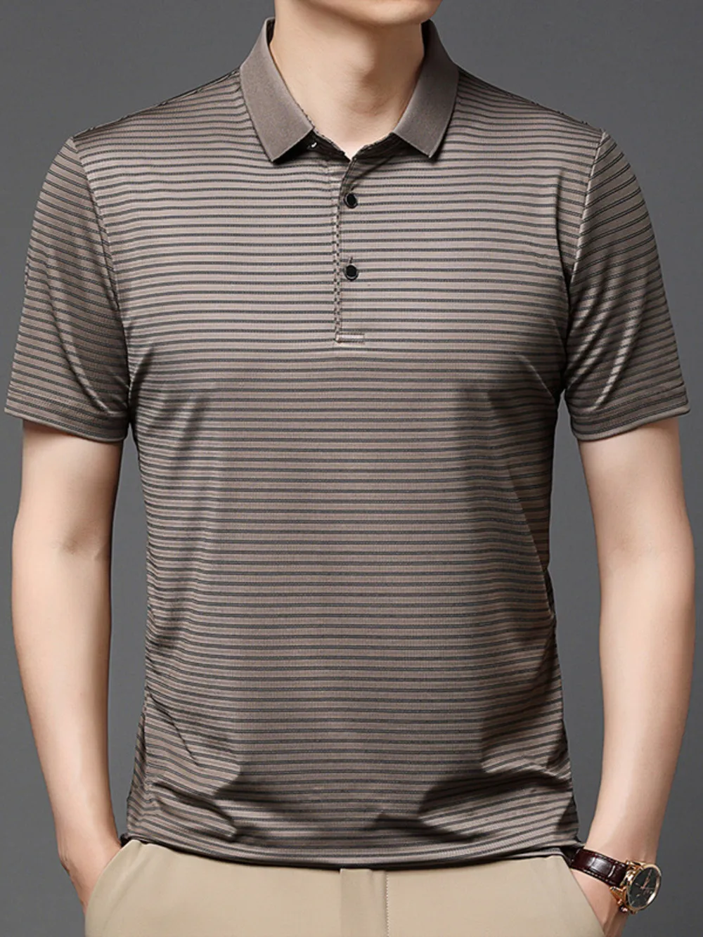 Men's Plus Size Button Detail Short Sleeve Polo