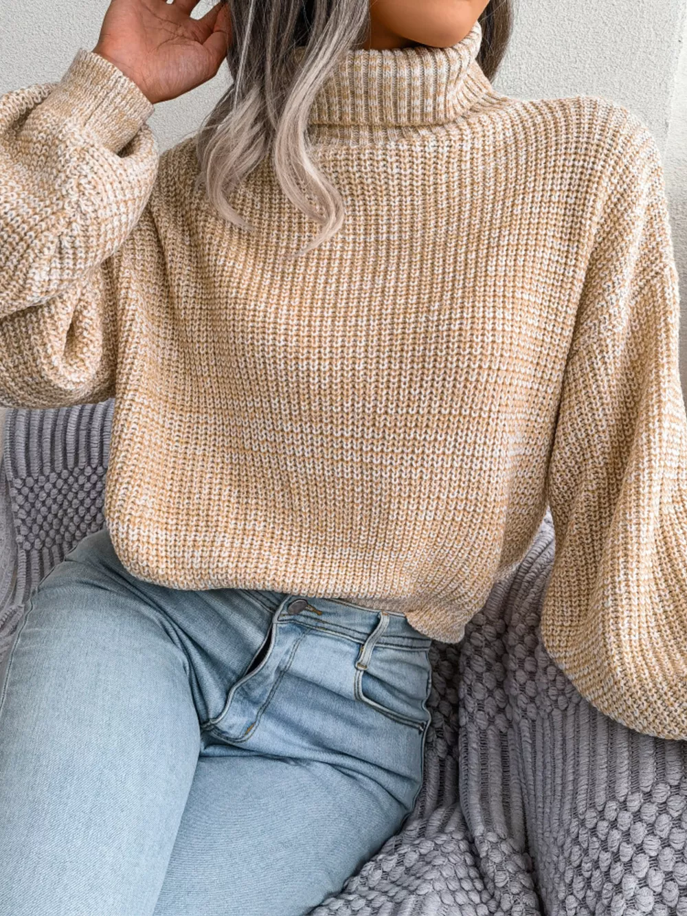 Turtleneck Dropped Shoulder Sweater, image 10