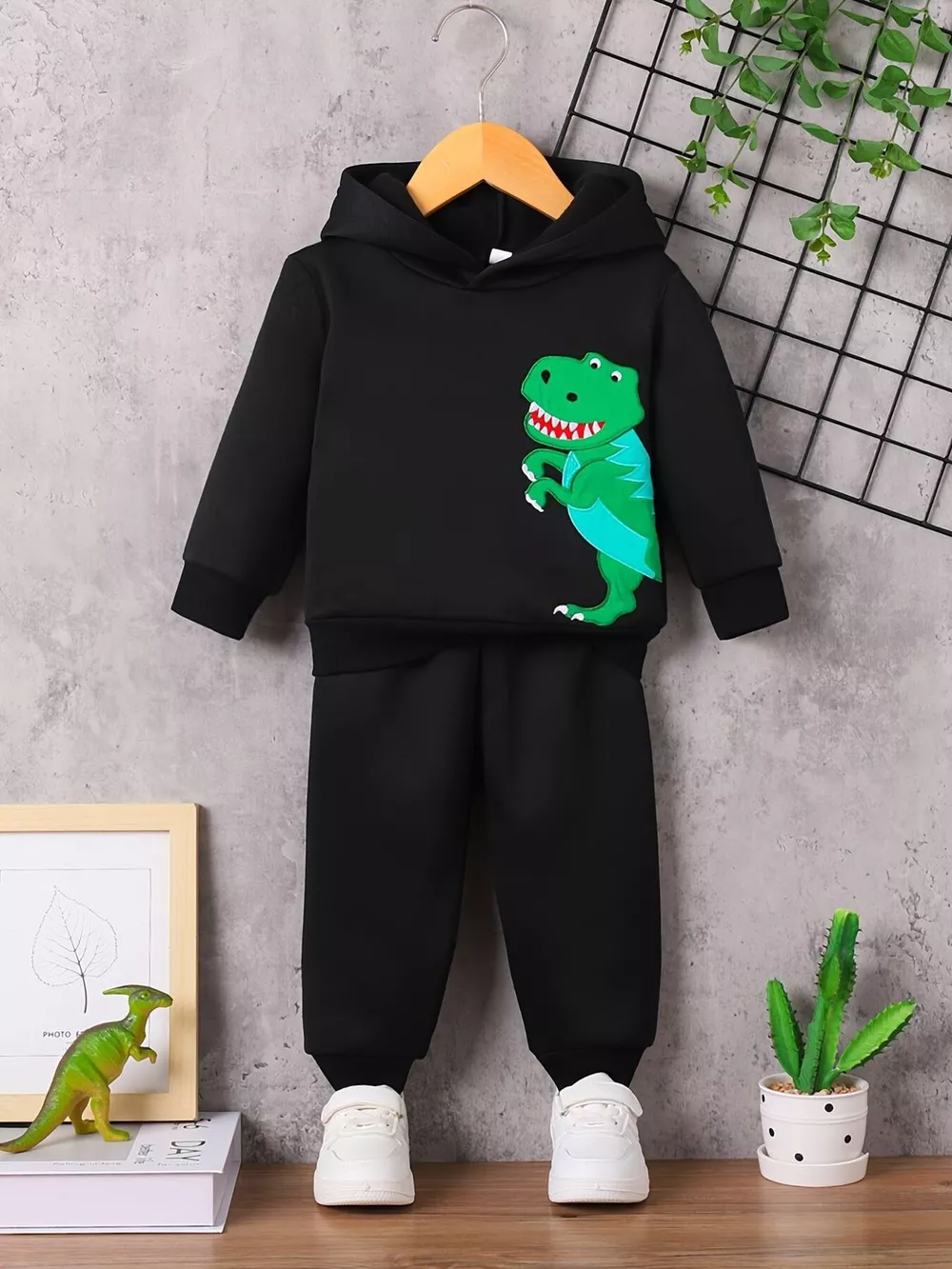 Children's Dinosaur Graphic Hoodie & Pants Set