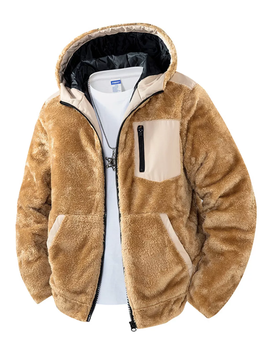 Men's Zip Up Fleece Hooded Jacket, image 2