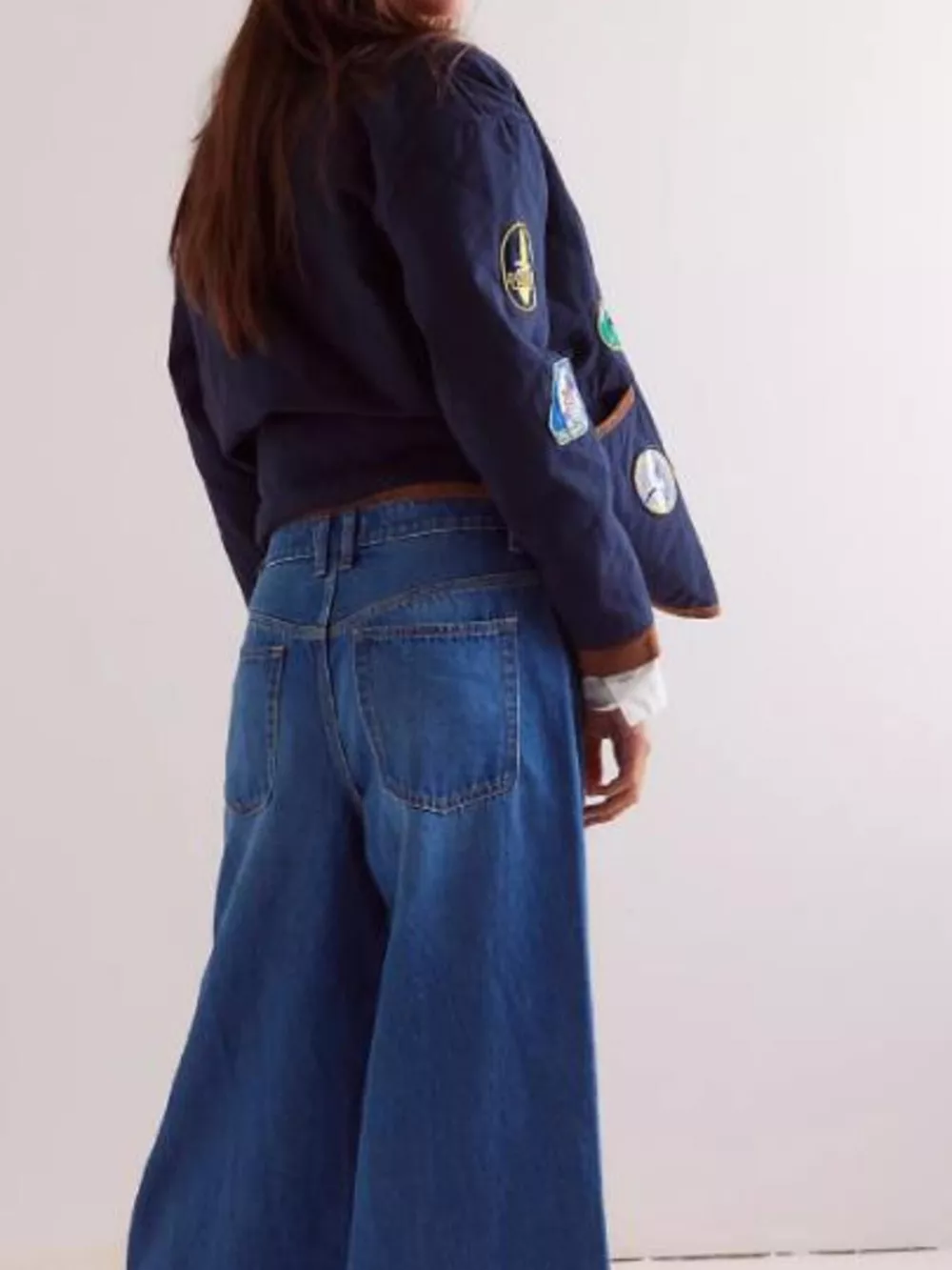 Wide-Leg Side Snap Button Jeans, image 5