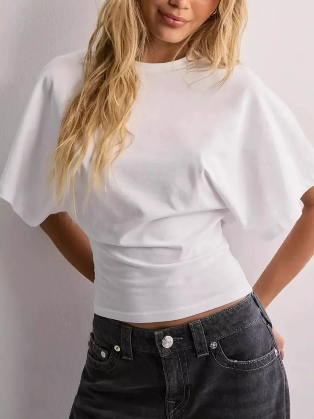 Batwing Sleeve Fitted Waist T-Shirt, image 7