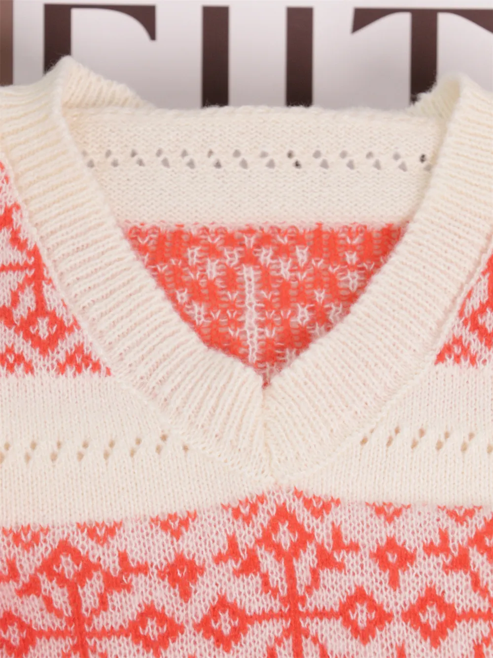 Contrast Ribbed hem Long Sleeve Sweater, image 7