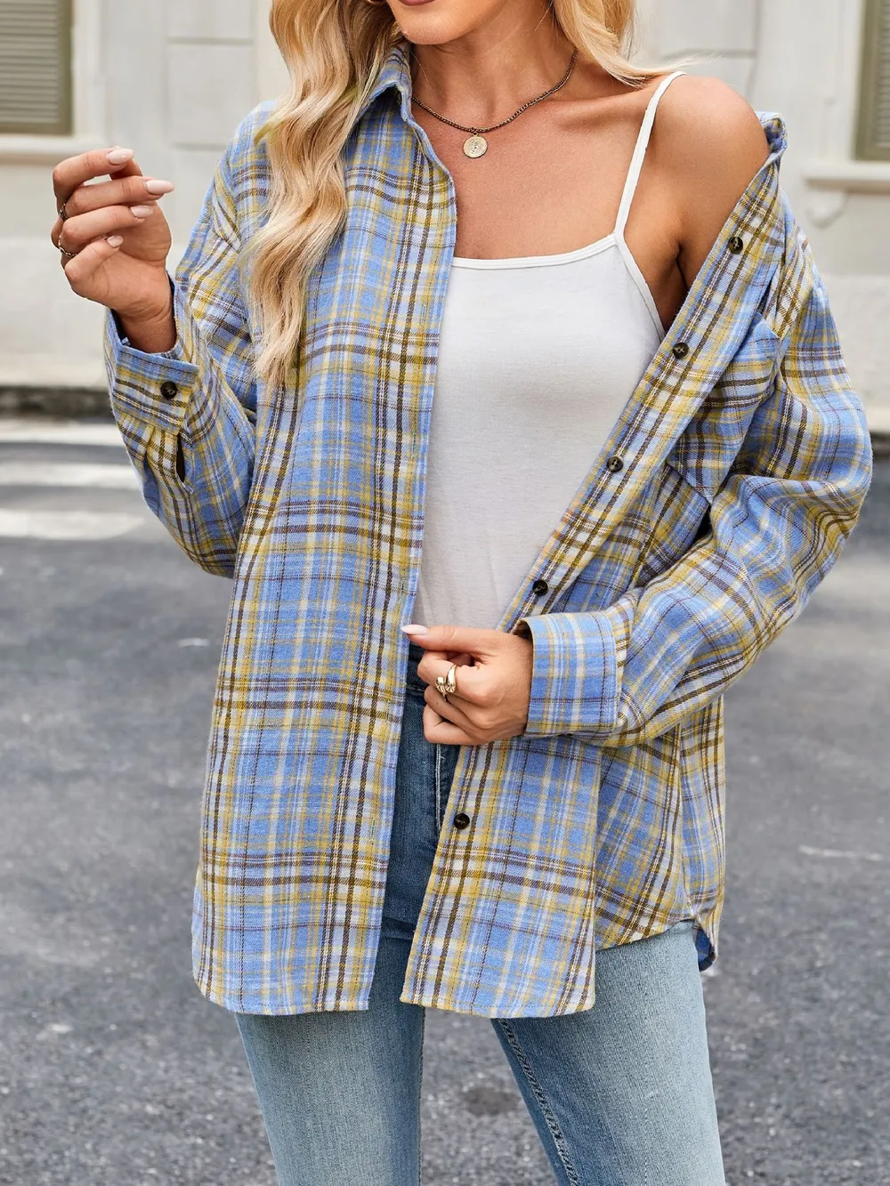 Plaid Button Up Long Sleeve Shirt, image 17